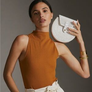 Anthropology Maeve Mock Neck Tank - Bronze